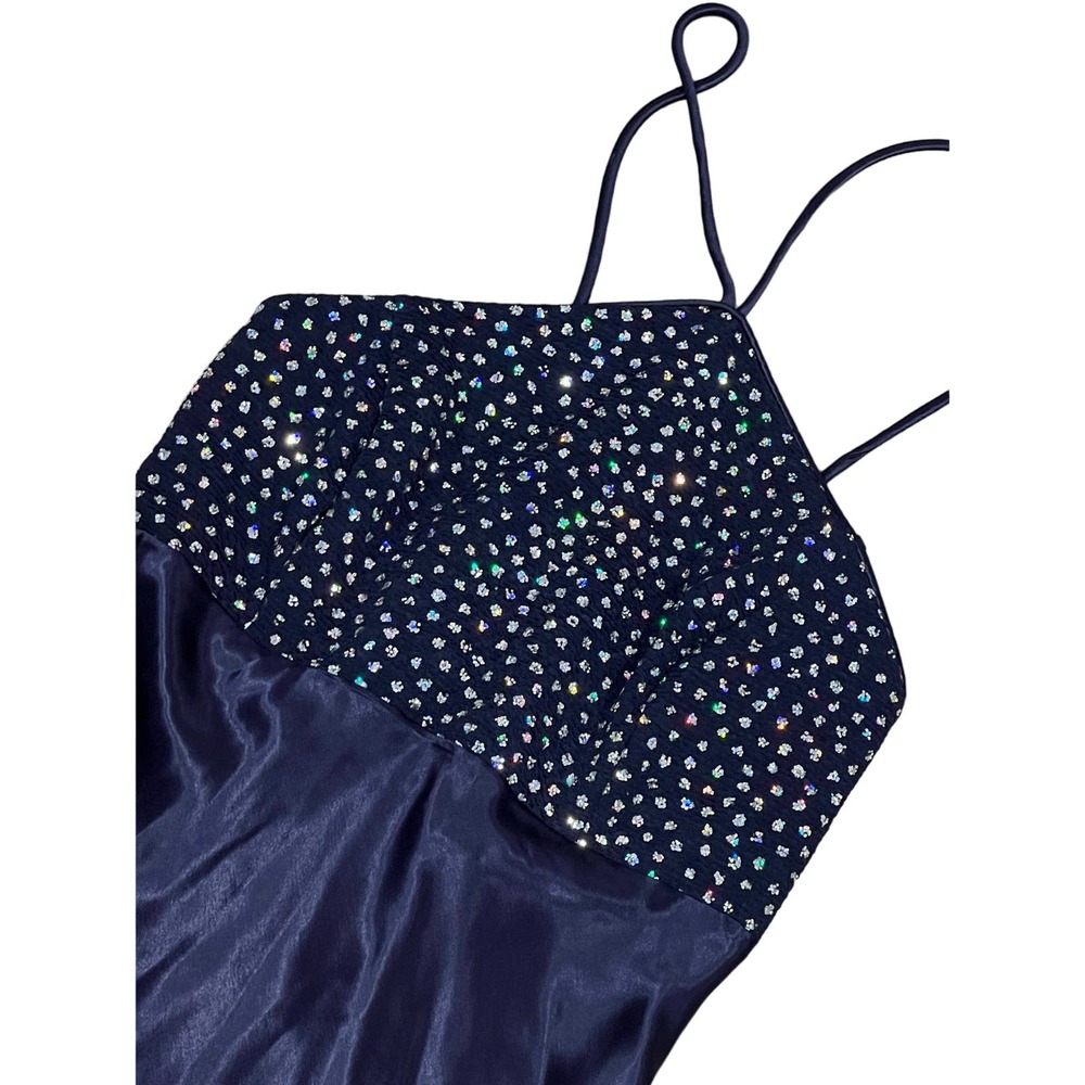 Vintage L.A. Glo, Navy‎ Blue Halter Mini Dress, 5, #629-G